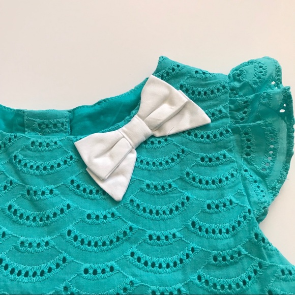 Aqua Eyelet Dress - Picture 3 of 6